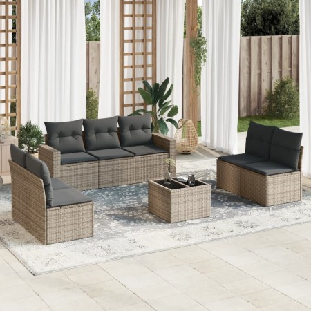 Garden sofa set 8 pieces and gray synthetic rattan cushions by , Modular outdoor sofas - Ref: Foro24-3251177, Price: 536,55 €...