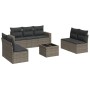 Garden sofa set 8 pieces and gray synthetic rattan cushions by , Modular outdoor sofas - Ref: Foro24-3251177, Price: 536,55 €...