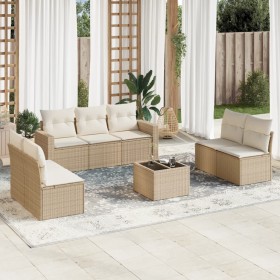 Gartensofa-Set mit beigen Kissen 8 Stück PE-Rattan von , Modulare Sofas für den Außenbereich - Ref: Foro24-3251175, Preis: 56...