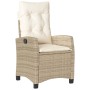 Silla de jardín reclinable con cojines ratán sintético beige de , Sillas de jardín - Ref: Foro24-365212, Precio: 150,42 €, De...