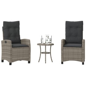 Garden chairs and table with cushions 3 pieces gray PE rattan by , Garden sets - Ref: Foro24-365227, Price: 340,07 €, Discoun...