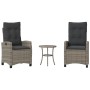 Garden chairs and table with cushions 3 pieces gray PE rattan by , Garden sets - Ref: Foro24-365227, Price: 340,07 €, Discoun...