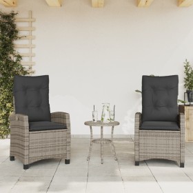 Reclining garden armchairs and 2 gray synthetic rattan cushions by , Garden chairs - Ref: Foro24-365219, Price: 291,83 €, Dis...