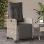 Gartensessel mit Fußstütze PE Rattan hellgrau von , Gartenstühle - Ref: Foro24-365238, Preis: 150,97 €, Rabatt: %