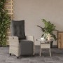 Light gray PE rattan garden reclining armchair with footrest by , Garden chairs - Ref: Foro24-365238, Price: 151,99 €, Discou...