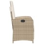 Reclining garden armchairs with footrests, 2 units, beige PE rattan by , Garden chairs - Ref: Foro24-365196, Price: 289,99 €,...