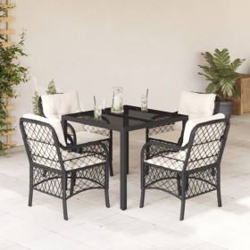 5-teiliges Gartenmöbel-Set mit schwarzen synthetischen Rattankissen von , Gartensets - Ref: Foro24-3212019, Preis: 488,99 €, ...