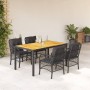 5-teiliges Gartenmöbel-Set mit Kissen synthetisches Rattan schwarz von , Gartensets - Ref: Foro24-3212044, Preis: 568,76 €, R...