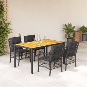 5-teiliges Gartenmöbel-Set mit Kissen synthetisches Rattan schwarz von , Gartensets - Ref: Foro24-3212044, Preis: 565,99 €, R...