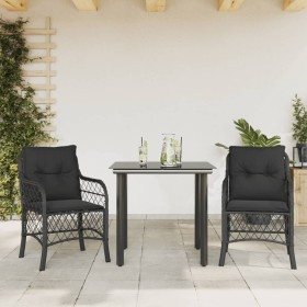 Tisch und Stühle mit Kissen 3 Stück synthetisches Rattan schwarz von , Gartensets - Ref: Foro24-3212103, Preis: 274,99 €, Rab...