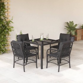 5-teiliges Gartenmöbel-Set mit schwarzen synthetischen Rattankissen von , Gartensets - Ref: Foro24-3212025, Preis: 467,99 €, ...