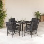 Set de muebles jardín 5 pzas con cojines ratán sintético negro de , Conjuntos de jardín - Ref: Foro24-3212025, Precio: 469,38...