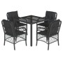 Set de muebles jardín 5 pzas con cojines ratán sintético negro de , Conjuntos de jardín - Ref: Foro24-3212025, Precio: 467,99...