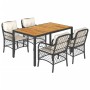 Set de muebles jardín 5 pzas con cojines ratán sintético negro de , Conjuntos de jardín - Ref: Foro24-3212038, Precio: 579,99...