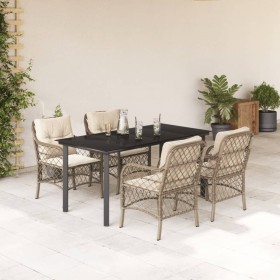 5-piece garden dining set with beige synthetic rattan cushions by , Garden sets - Ref: Foro24-3212148, Price: 738,99 €, Disco...