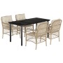 Set comedor de jardín 5 pzas con cojines ratán sintético beige de , Conjuntos de jardín - Ref: Foro24-3212148, Precio: 739,52...