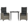 3-piece garden dining set with gray synthetic rattan cushions by , Garden sets - Ref: Foro24-3212782, Price: 394,30 €, Discou...