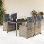 5-teiliges Garten-Esszimmerset mit synthetischen Rattankissen grau von , Gartensets - Ref: Foro24-3212647, Preis: 738,45 €, R...