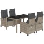 5-piece garden dining set with gray synthetic rattan cushions by , Garden sets - Ref: Foro24-3212647, Price: 738,45 €, Discou...