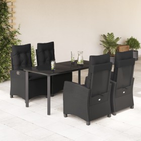 5-teiliges Gartenmöbel-Set mit Kissen synthetisches Rattan schwarz von , Gartensets - Ref: Foro24-3212756, Preis: 731,99 €, R...