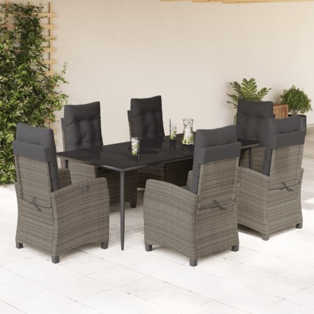 Garden dining set 7 pieces and gray synthetic rattan cushions by , Garden sets - Ref: Foro24-3212789, Price: 1,00 €, Discount: %