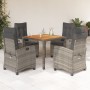 5-piece garden dining set with gray synthetic rattan cushions by , Garden sets - Ref: Foro24-3212672, Price: 676,98 €, Discou...