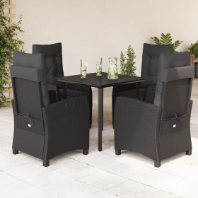 5-teiliges Gartenmöbel-Set mit Kissen synthetisches Rattan schwarz von , Gartensets - Ref: Foro24-3212754, Preis: 623,99 €, R...