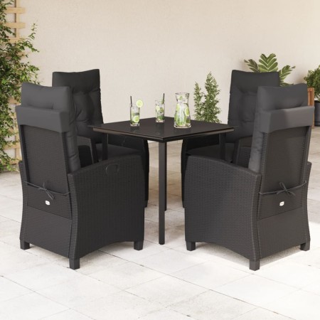 5-teiliges Gartenmöbel-Set mit Kissen synthetisches Rattan schwarz von , Gartensets - Ref: Foro24-3212754, Preis: 624,19 €, R...