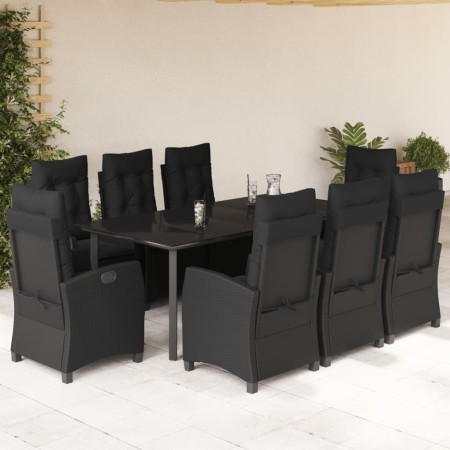 Set de comedor de jardín 9 pzas y cojines ratán sintético negro de , Conjuntos de jardín - Ref: Foro24-3212761, Precio: 1,00 ...