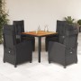 5-piece garden furniture set with black synthetic rattan cushions by , Garden sets - Ref: Foro24-3212664, Price: 692,40 €, Di...