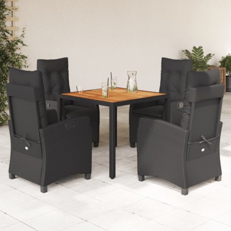 5-teiliges Gartenmöbel-Set mit Kissen synthetisches Rattan schwarz von , Gartensets - Ref: Foro24-3212664, Preis: 692,40 €, R...