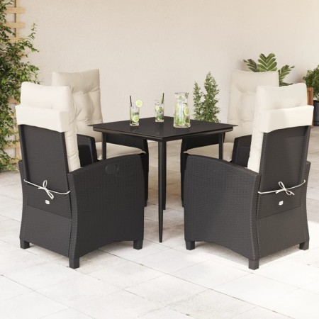 Set de muebles jardín 5 pzas con cojines ratán sintético negro de , Conjuntos de jardín - Ref: Foro24-3212723, Precio: 566,16...