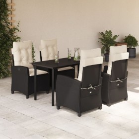 5-teiliges Gartenmöbel-Set mit Kissen synthetisches Rattan schwarz von , Gartensets - Ref: Foro24-3212735, Preis: 582,59 €, R...