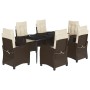 Set comedor de jardín 7 pzas con cojines ratán sintético marrón de , Conjuntos de jardín - Ref: Foro24-3212768, Precio: 920,6...