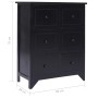 Beistellschrank mit 6 Schubladen aus schwarzem Paulownia-Holz, 60 x 30 x 75 cm von vidaXL, Sideboards - Ref: Foro24-284098, P...