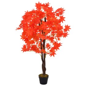 Planta artificial árbol de arce con macetero rojo 120 cm de vidaXL, Flora artificial - Ref: Foro24-280195, Precio: 48,99 €, D...