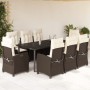 Set comedor para jardín 9 pzas y cojines ratán sintético marrón de , Conjuntos de jardín - Ref: Foro24-3212780, Precio: 1,00 ...