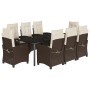 Garden dining set 9 pieces with brown synthetic rattan cushions by , Garden sets - Ref: Foro24-3212780, Price: 1,00 €, Discou...