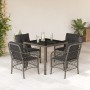 Set comedor de jardín 5 piezas con cojines ratán sintético gris de , Conjuntos de jardín - Ref: Foro24-3212031, Precio: 472,4...