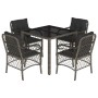 Set comedor de jardín 5 piezas con cojines ratán sintético gris de , Conjuntos de jardín - Ref: Foro24-3212031, Precio: 469,9...