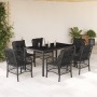 7-piece garden dining set and black synthetic rattan cushions by , Garden sets - Ref: Foro24-3212027, Price: 785,40 €, Discou...