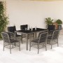 Garden dining set 7 pieces and gray synthetic rattan cushions by , Garden sets - Ref: Foro24-3212033, Price: 740,79 €, Discou...