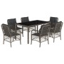 Garden dining set 7 pieces and gray synthetic rattan cushions by , Garden sets - Ref: Foro24-3212033, Price: 740,79 €, Discou...