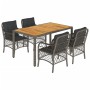 Set comedor de jardín 5 piezas con cojines ratán sintético gris de , Conjuntos de jardín - Ref: Foro24-3212050, Precio: 555,9...