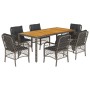 Set comedor jardín 7 pzas y cojines ratán sintético gris de , Conjuntos de jardín - Ref: Foro24-3212052, Precio: 708,18 €, De...