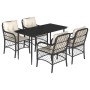 Set de muebles jardín 5 pzas con cojines ratán sintético negro de , Conjuntos de jardín - Ref: Foro24-3212084, Precio: 550,37...