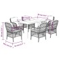 7-piece garden dining set with black synthetic rattan cushions by , Garden sets - Ref: Foro24-3212086, Price: 788,99 €, Disco...