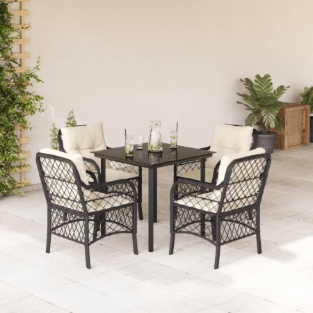 5-teiliges Gartenmöbel-Set mit Kissen synthetisches Rattan schwarz von , Gartensets - Ref: Foro24-3212090, Preis: 491,08 €, R...