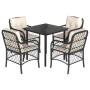 Set de muebles jardín 5 pzas con cojines ratán sintético negro de , Conjuntos de jardín - Ref: Foro24-3212090, Precio: 491,08...