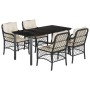 Set de muebles jardín 5 pzas con cojines ratán sintético negro de , Conjuntos de jardín - Ref: Foro24-3212092, Precio: 611,99...